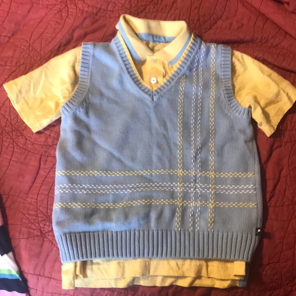 Sweater Vest And Polo Shirt Combo 